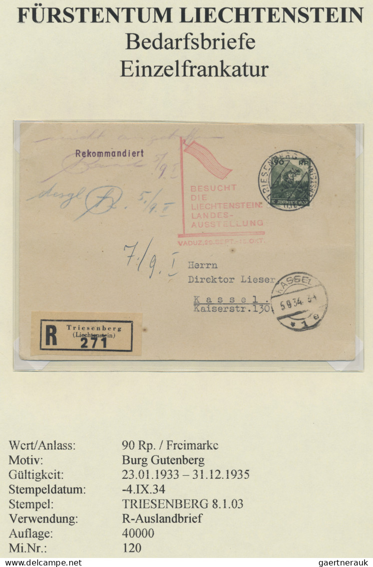 Liechtenstein: 1912/1959, Umfangreiche Sammlung Mit Ca. 640 Belegen, Mit Einfach - Collections