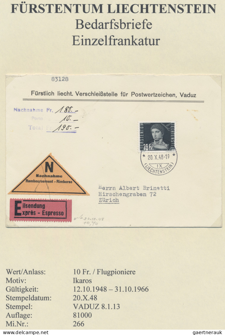 Liechtenstein: 1912/1959, umfangreiche Sammlung mit ca. 640 Belegen, mit Einfach