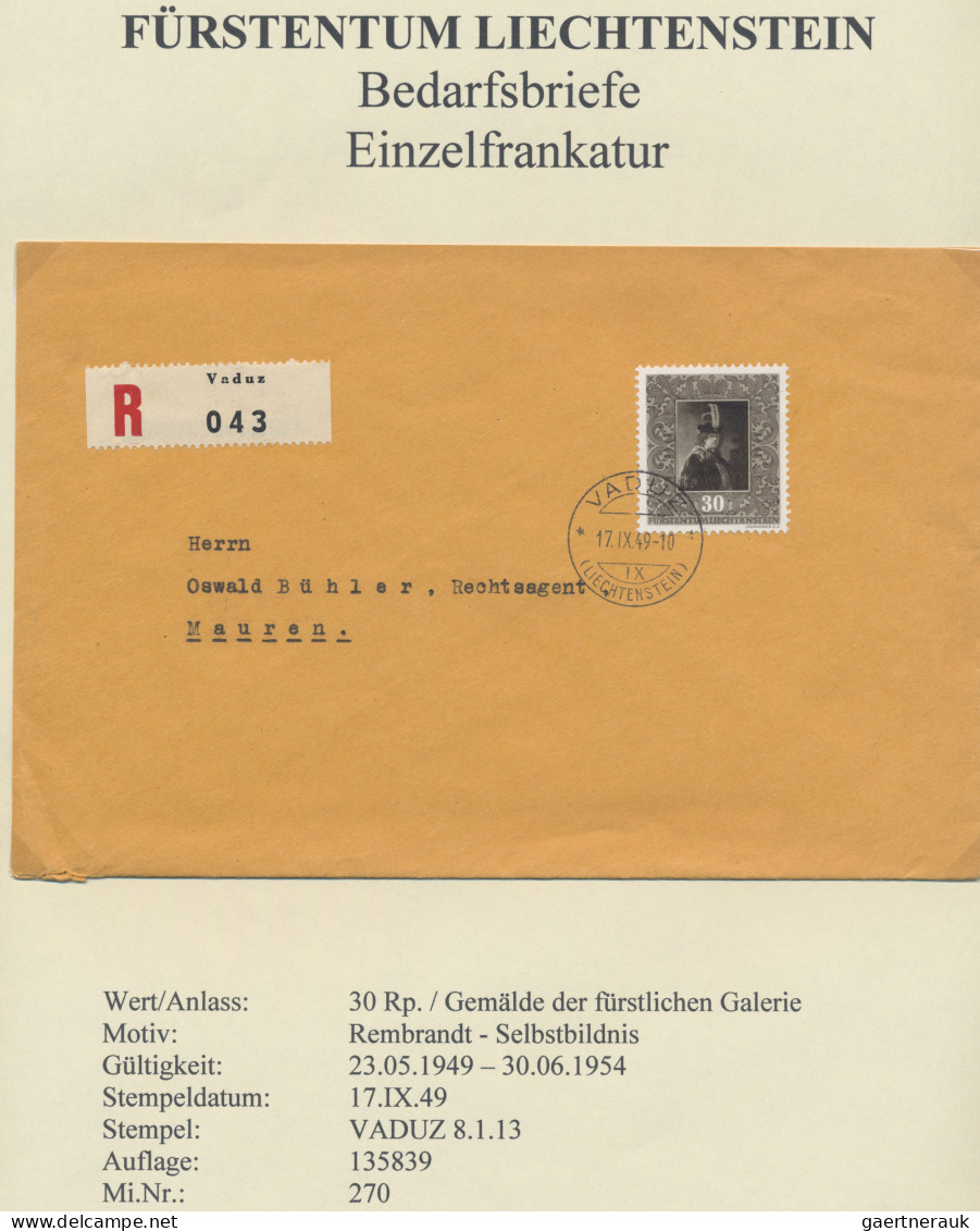 Liechtenstein: 1912/1959, umfangreiche Sammlung mit ca. 640 Belegen, mit Einfach