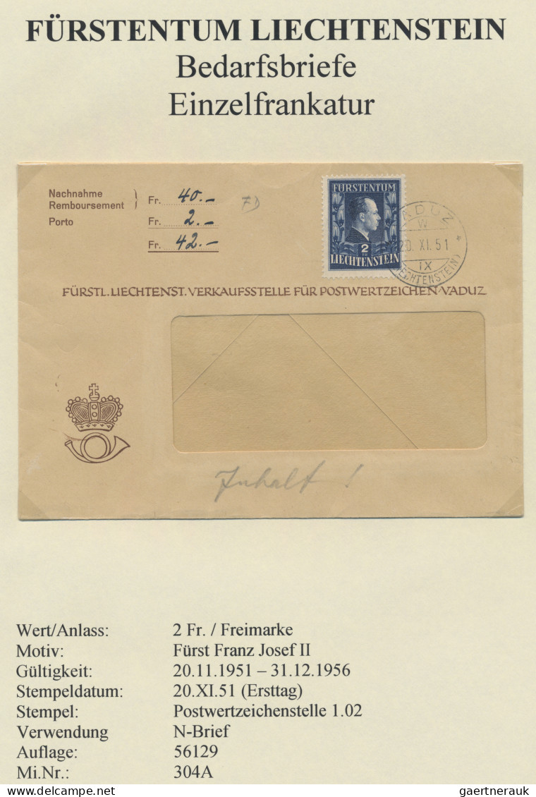 Liechtenstein: 1912/1959, umfangreiche Sammlung mit ca. 640 Belegen, mit Einfach