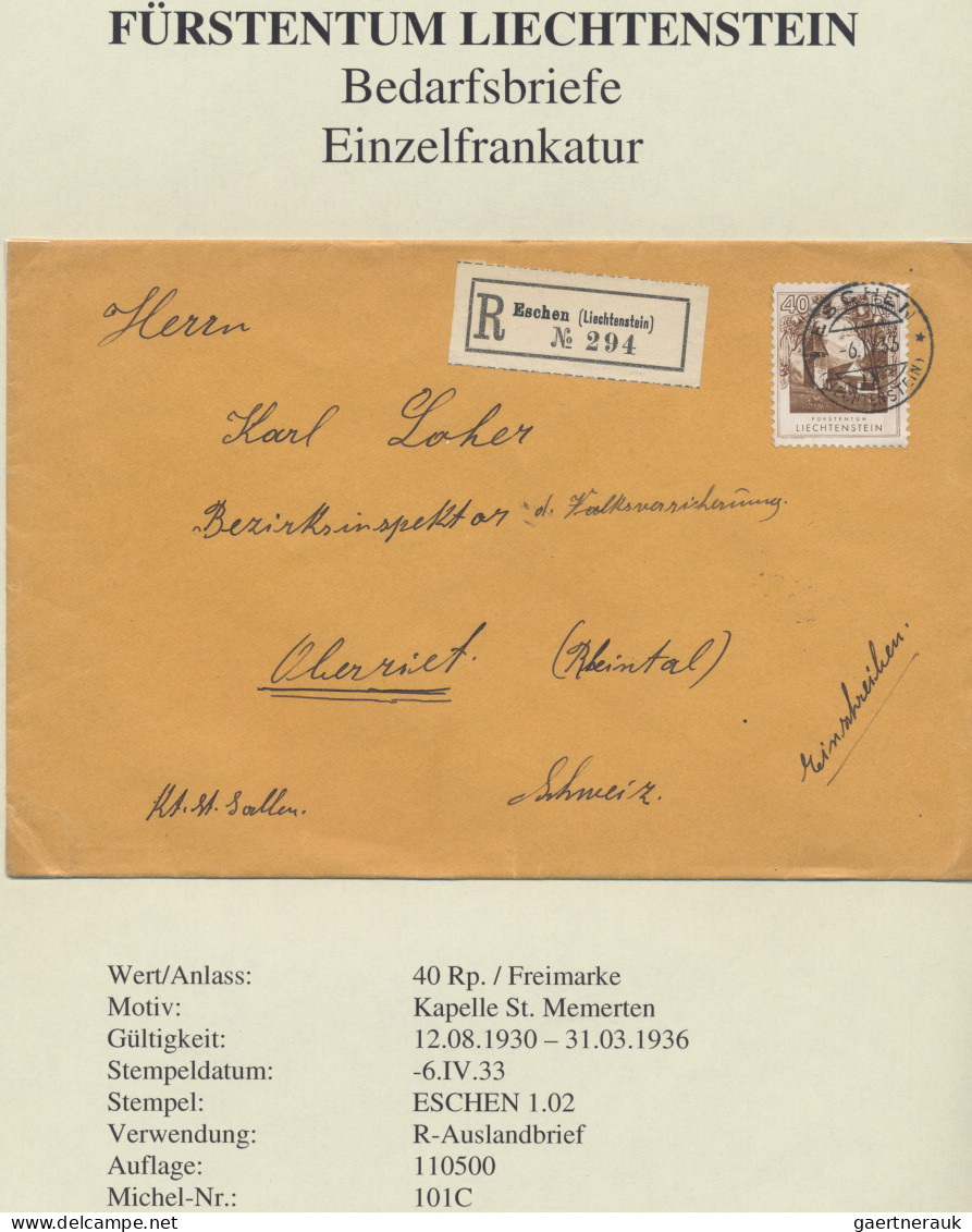 Liechtenstein: 1912/1959, umfangreiche Sammlung mit ca. 640 Belegen, mit Einfach