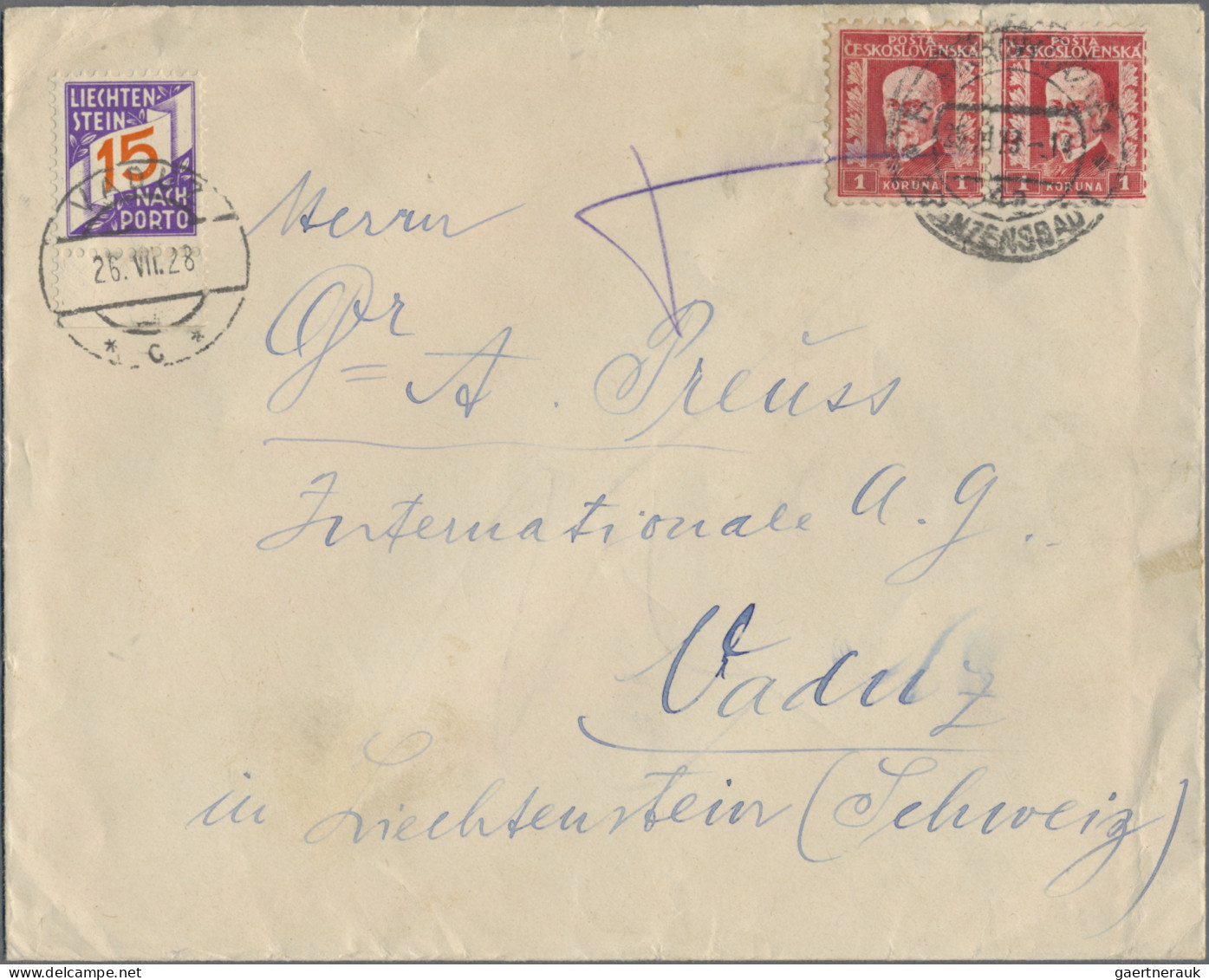 Liechtenstein: 1912/1960, Posten mit 80 Briefen und Karten mit teils interessant