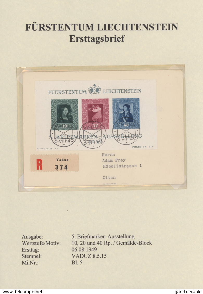 Liechtenstein: 1920/1959, Saubere Sammlung Mit über 60 Echt Gelaufenen FDC Alle - Collections