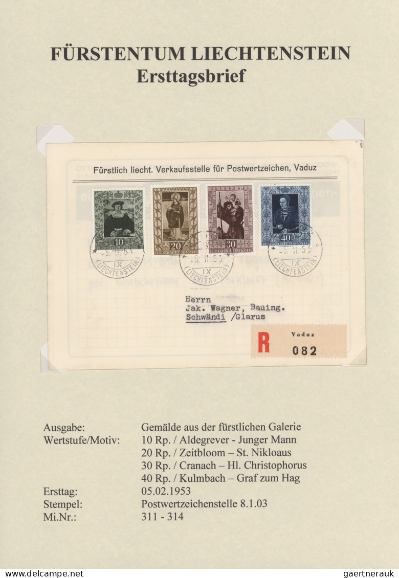 Liechtenstein: 1920/1959, saubere Sammlung mit über 60 echt gelaufenen FDC alle