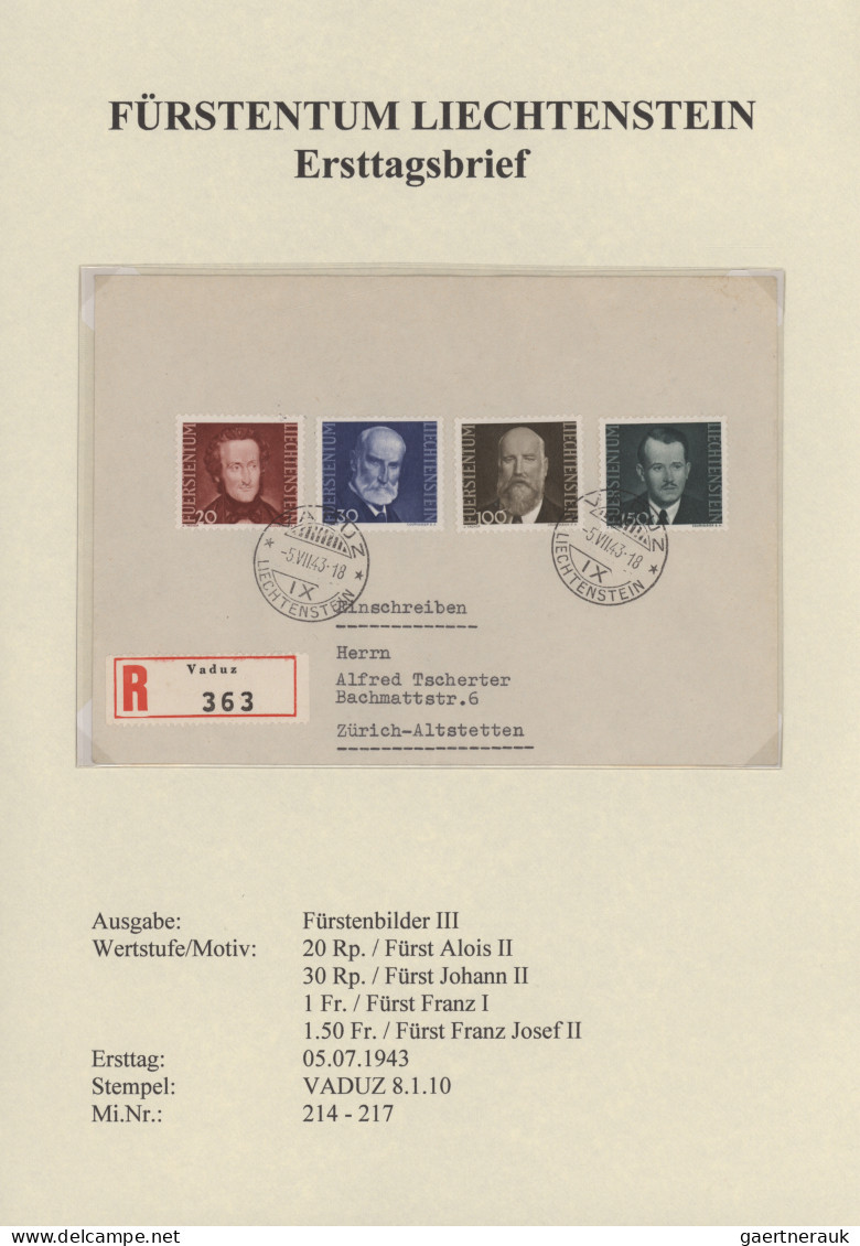 Liechtenstein: 1920/1959, saubere Sammlung mit über 60 echt gelaufenen FDC alle