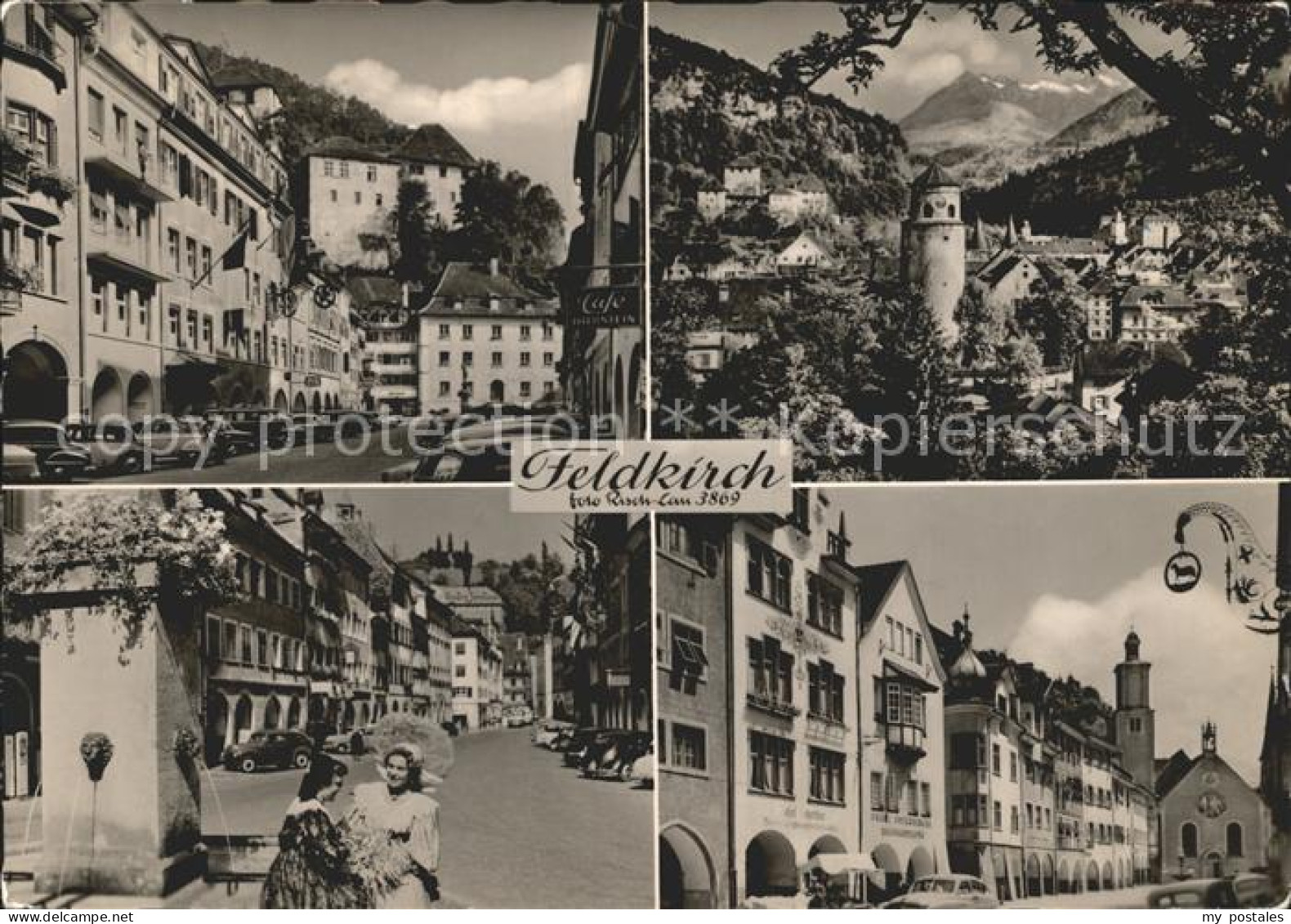 72210279 Feldkirch Vorarlberg Turm Brunnen Strassenmotiv  Feldkirch - Autres & Non Classés