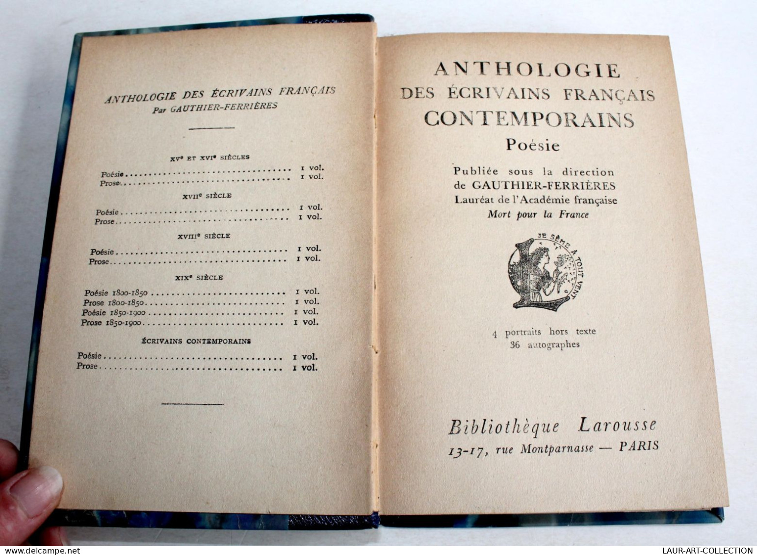 ANTHOLOGIE DES ECRIVAINS FRANCAIS CONTEMPORAIN POESIE De GAUTHIER FERRIERES 1919 / LIVRE ANCIEN XXe SIECLE (1303.64) - 1901-1940