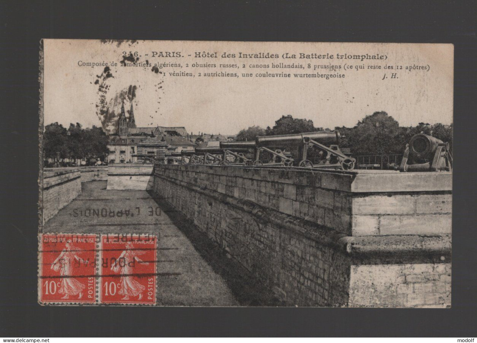 CPA - 75 - N°246 - Paris - Hôtel Des Invalides (la Batterie Triomphale) - Circulée En 1921 - Other Monuments