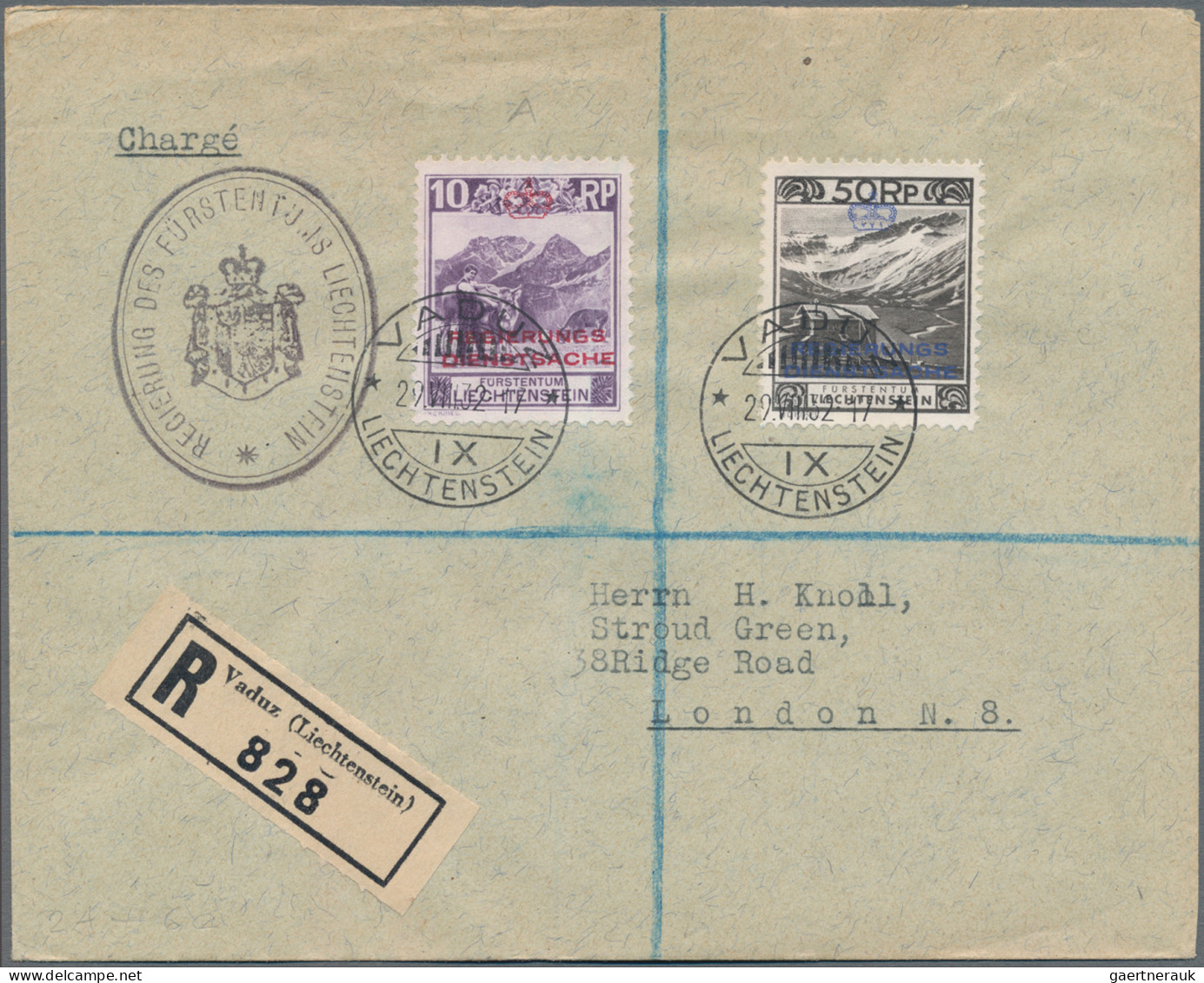 Liechtenstein - Dienstmarken: 1932/1935, Sauberes Lot Dienstmarken-Kosel Aus Nr. - Official