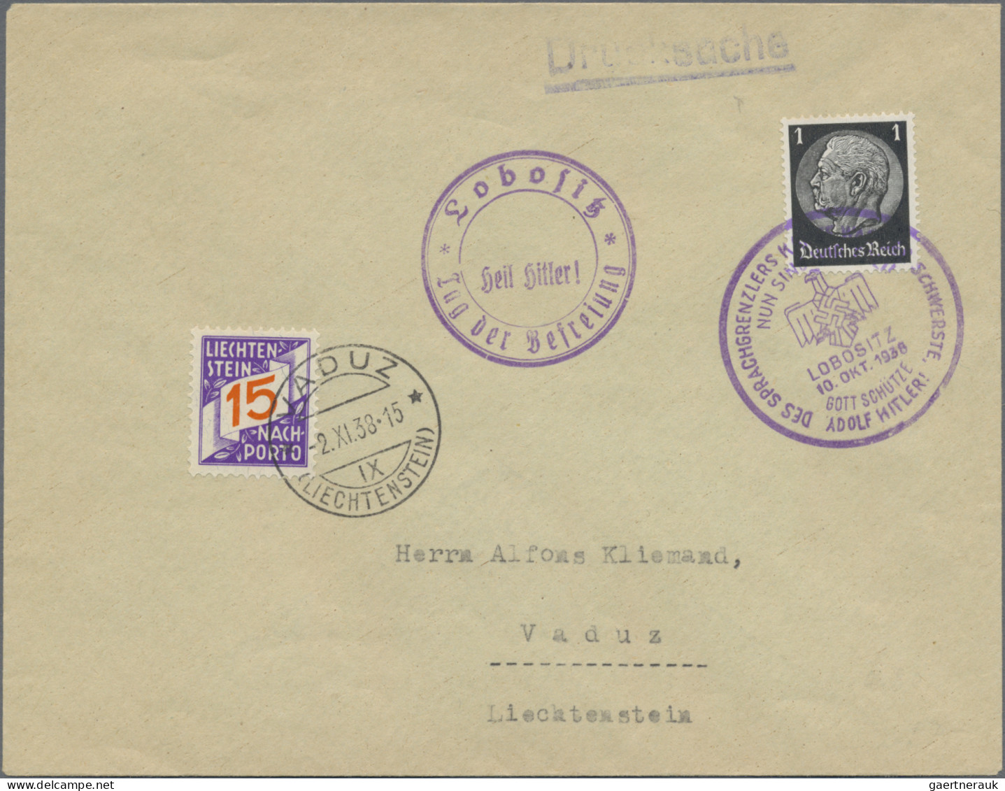 Liechtenstein - Portomarken: 1928/1938, Lot Mit 25 Unterfrankierten Belegen Aus - Strafportzegels