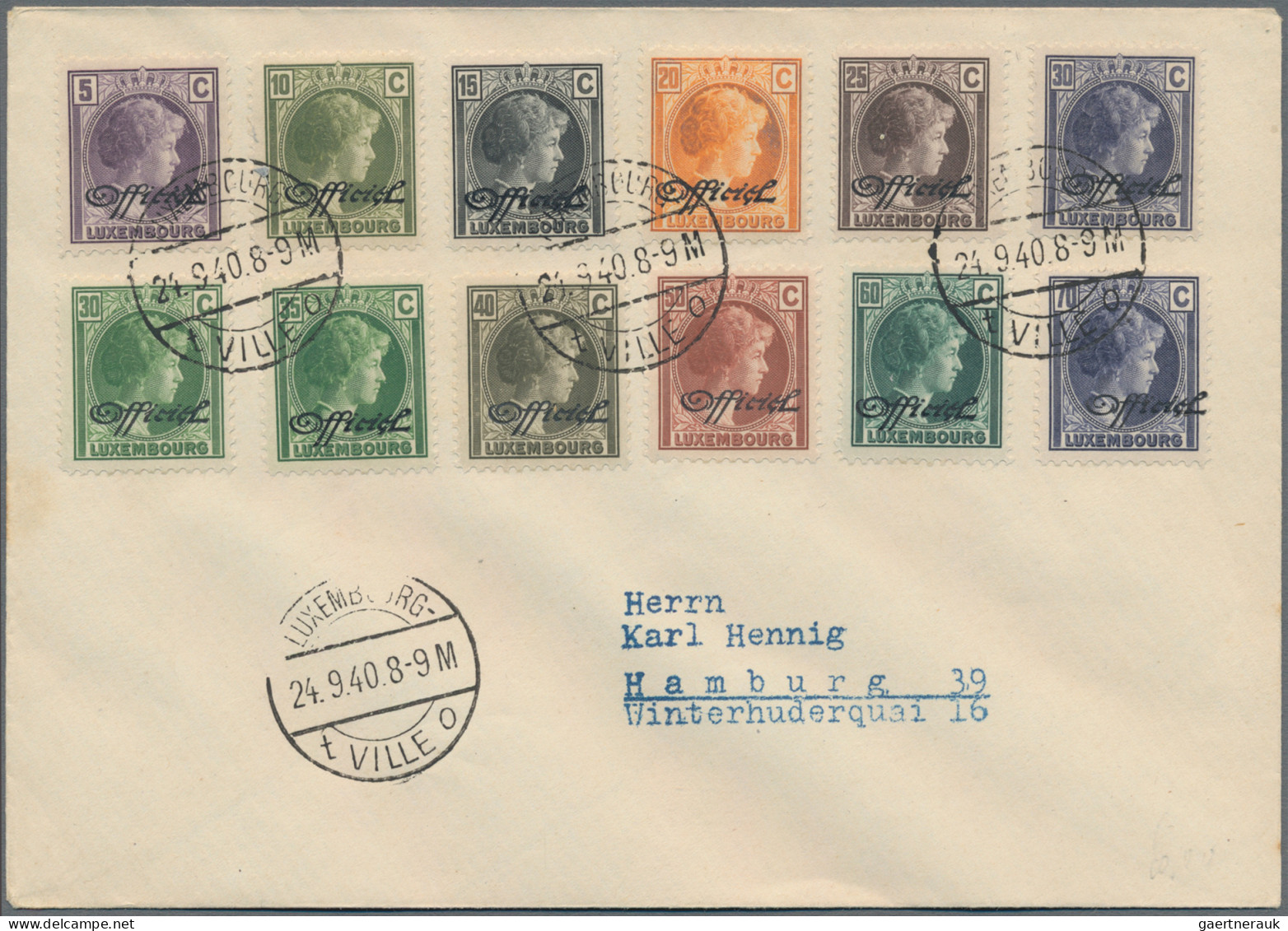 Luxembourg: 1922 - 1933 (approx.), Lot Of 9 Covers With Set Frankings, Mostly Ca - Autres & Non Classés