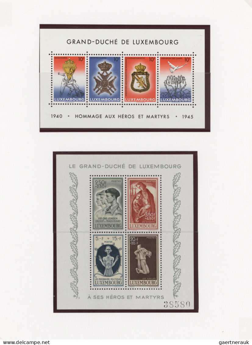 Luxembourg: 1923/1995, Mint Assortment Of Mini Sheets Incl. 1923 Princess Souven - Autres & Non Classés