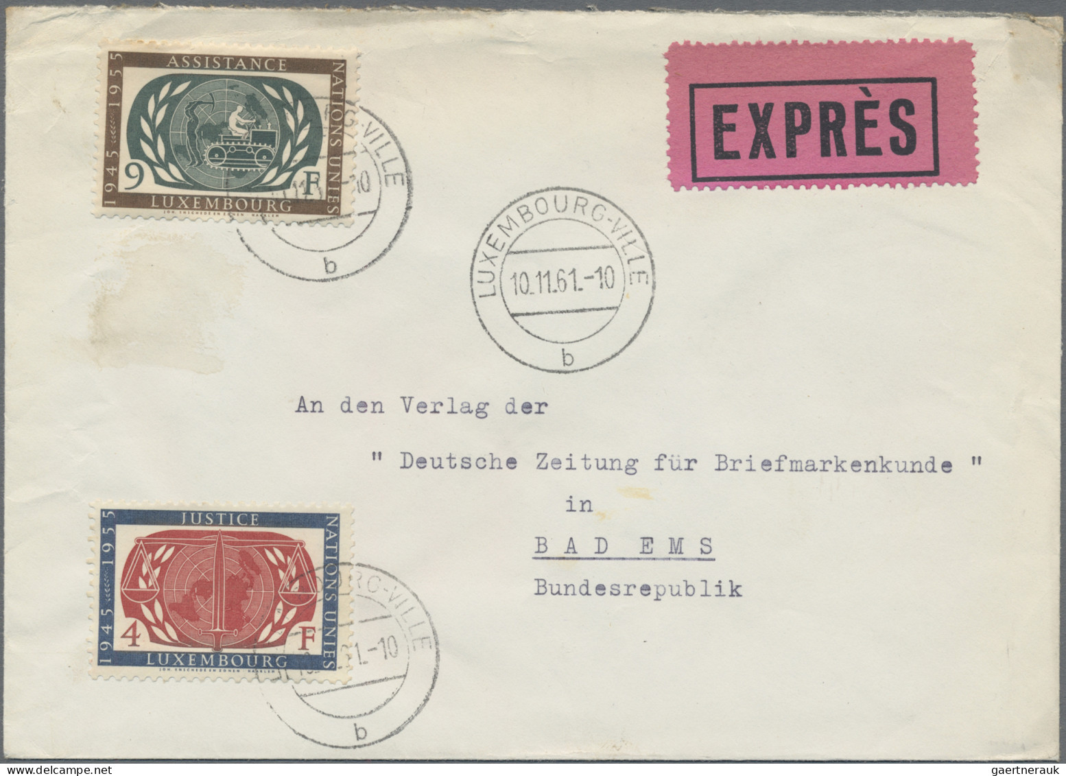 Luxembourg: 1946/1963, Lot Of 20 Covers/cards, Mainly Commercial Mail To Germany - Briefe U. Dokumente