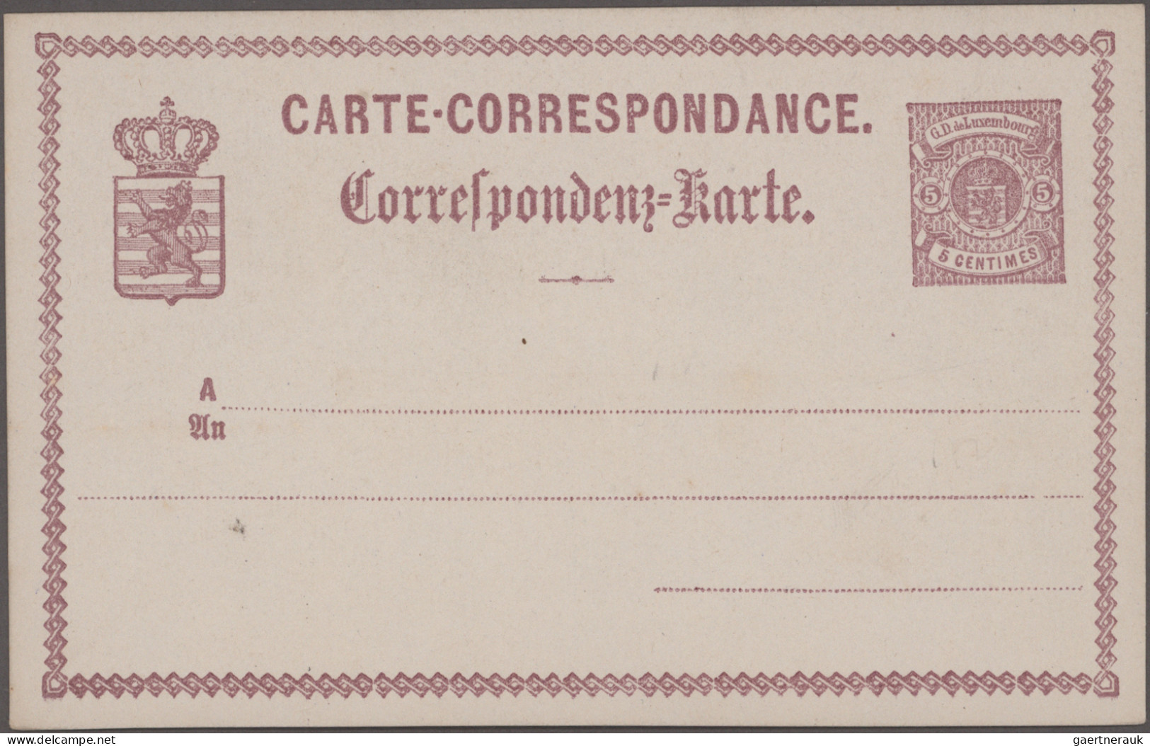 Luxembourg - Postal Stationery: 1874/2012, balance of apprx. 180 mainly unused s