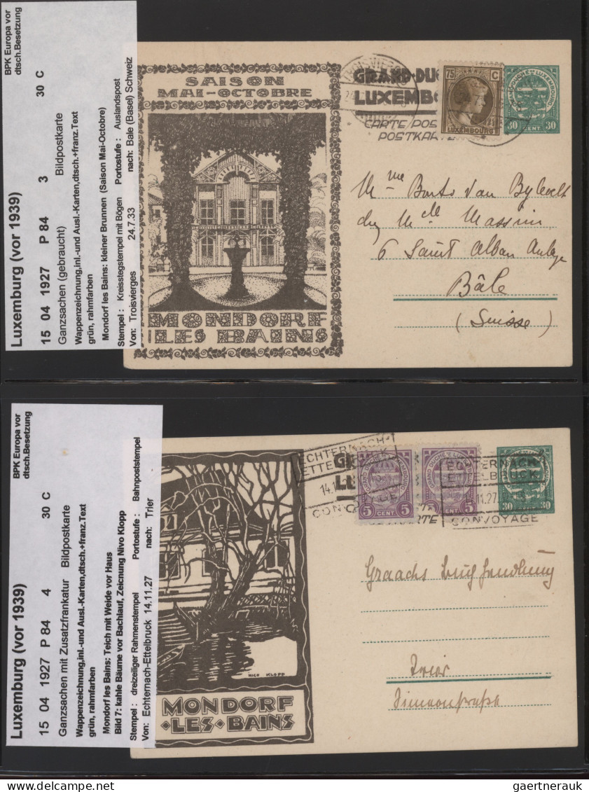 Luxembourg - Postal Stationery: 1927-1945 Bildganzsachen: Spezialsammlung Von Et - Stamped Stationery