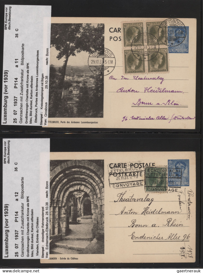 Luxembourg - Postal Stationery: 1927-1945 Bildganzsachen: Spezialsammlung von et