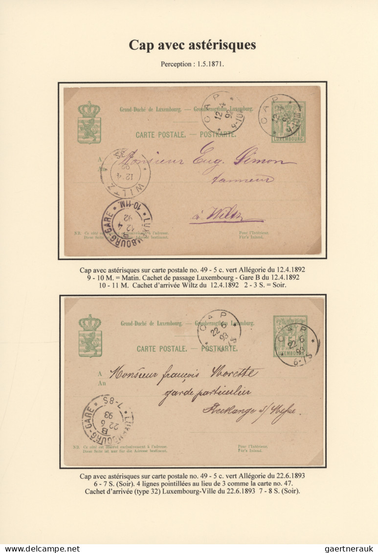 Luxembourg - post marks: 1875-1900 (ca.), Stempel-Sammlung "Gross-Gold" hervorra