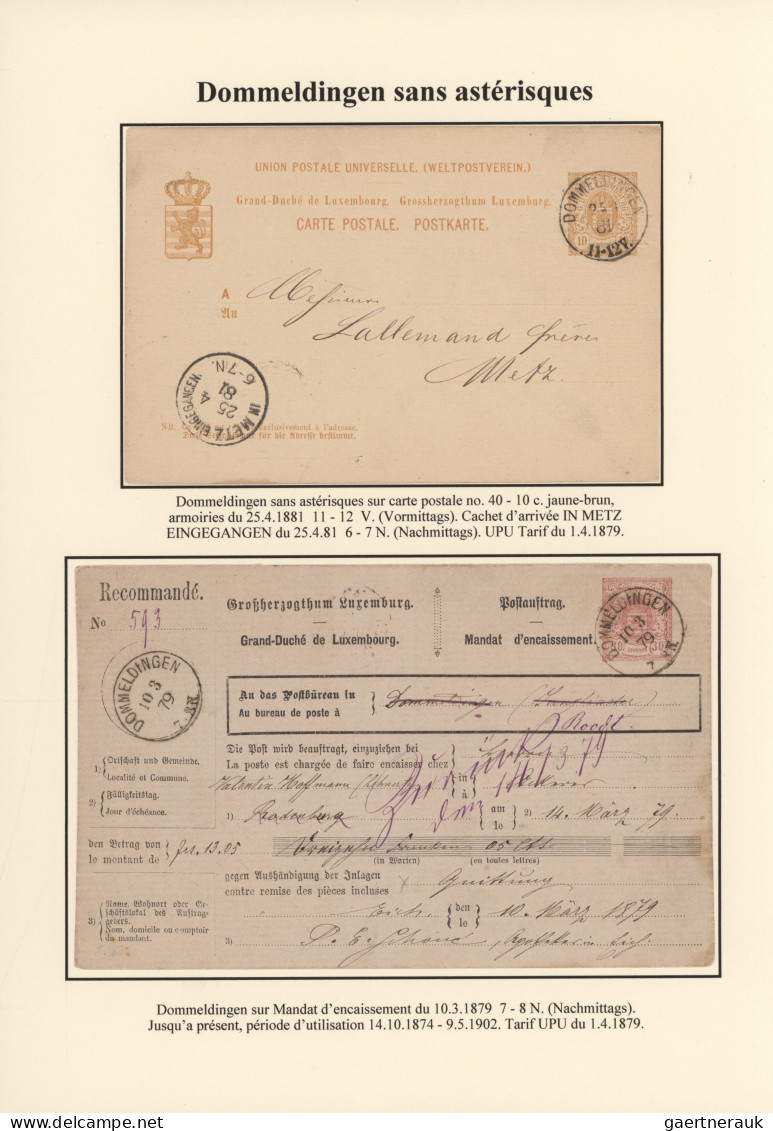 Luxembourg - post marks: 1875-1900 (ca.), Stempel-Sammlung "Gross-Gold" hervorra