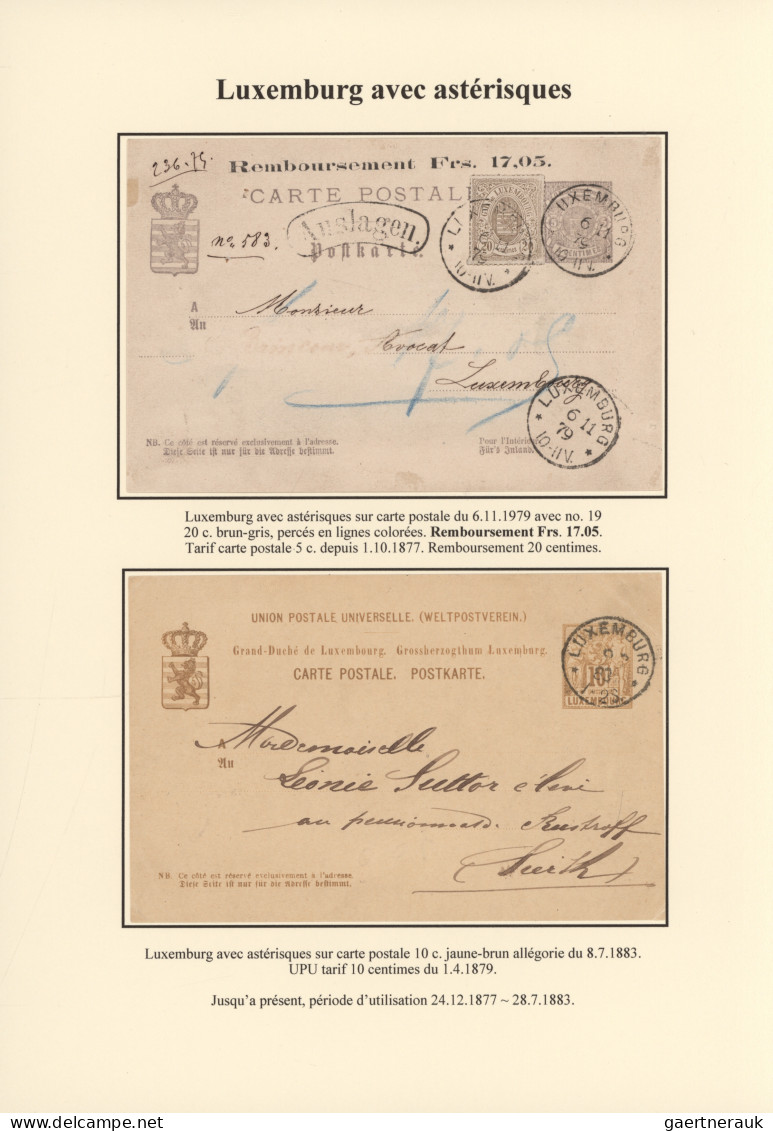 Luxembourg - post marks: 1875-1900 (ca.), Stempel-Sammlung "Gross-Gold" hervorra