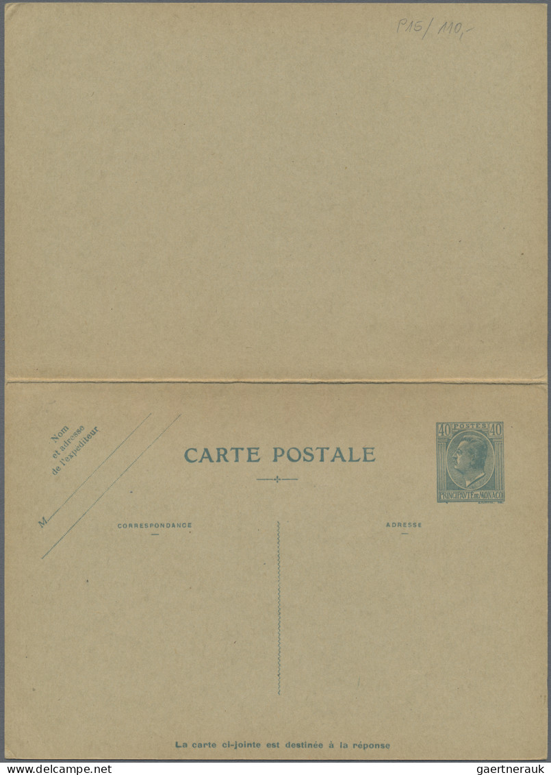 Monaco - postal stationery: 1886/1980 (ca.), assortment of apprx. 70 mainly unus
