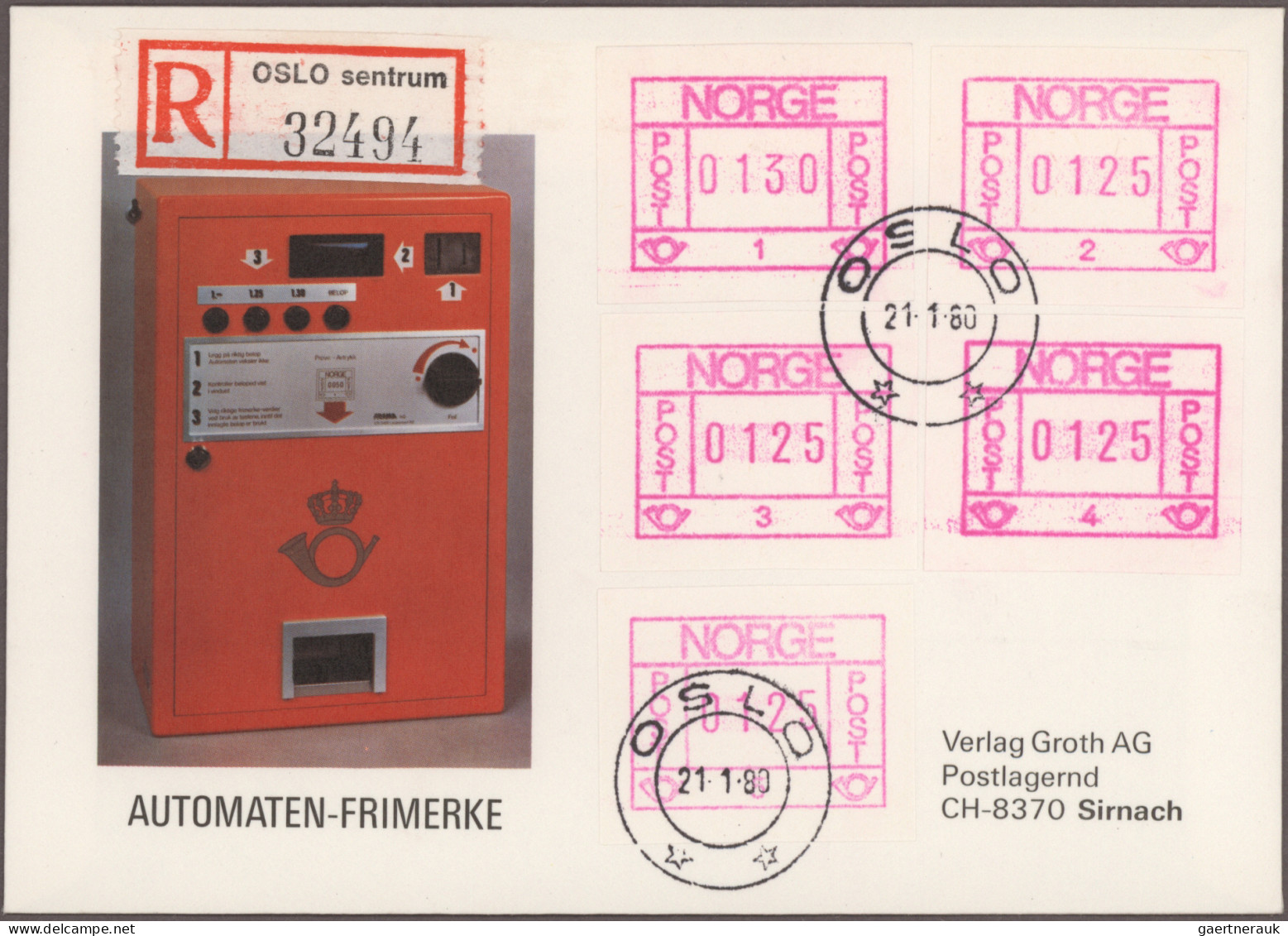 Norway: 1979/1983, Specialised Collection Of Apprx. 214 Covers/cards, Bearing Fr - Timbres De Distributeurs [ATM]