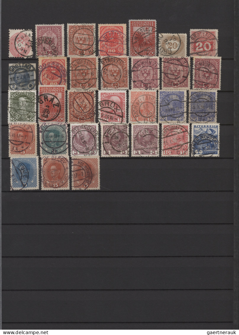 Österreich: 1870/1930 (ca.), Schönstempelpartie mit ca. 515 Marken, alle mit kla