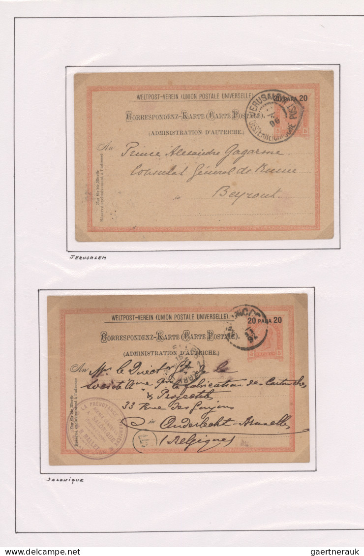 Österreichische Post in der Levante - Ganzsachen: 1861-1908 (ca.), Sammlung im R