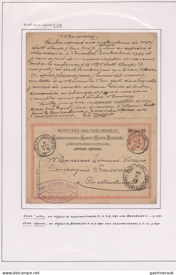 Österreichische Post in der Levante - Ganzsachen: 1861-1908 (ca.), Sammlung im R