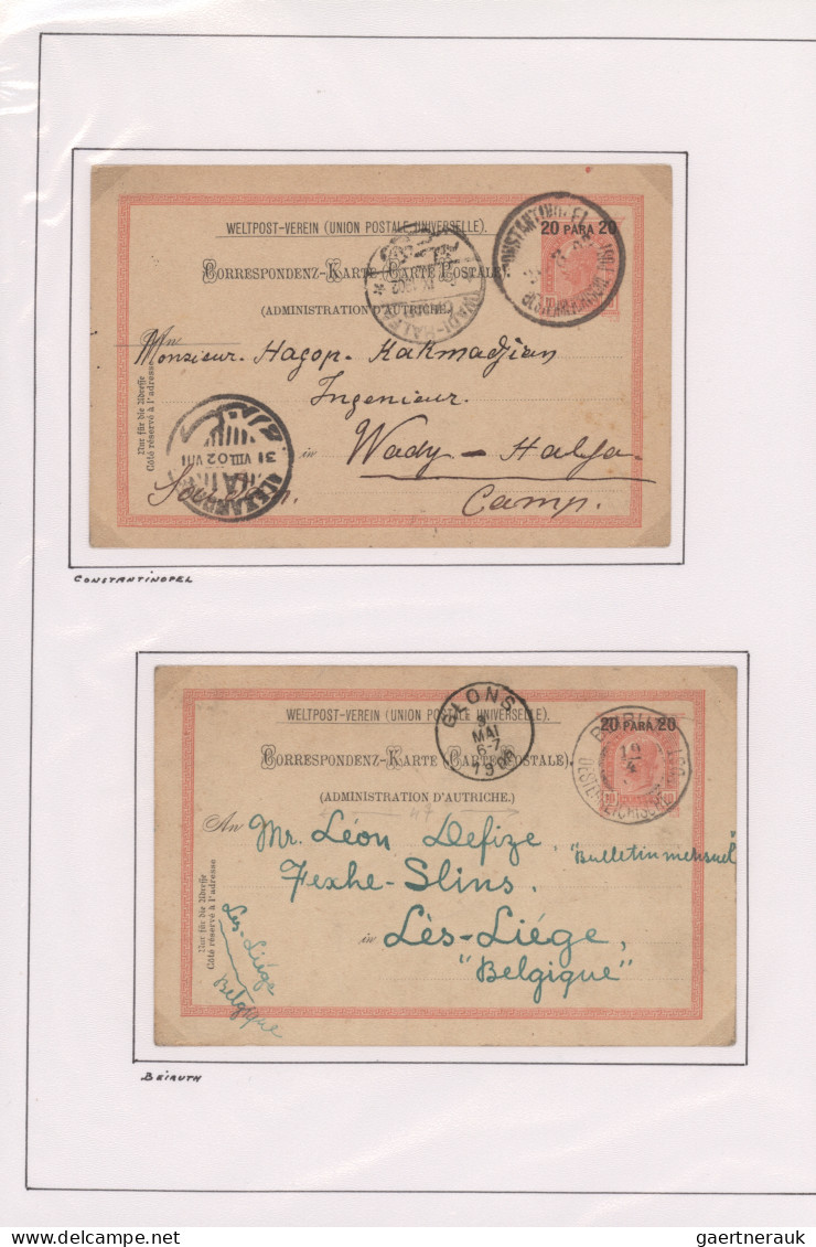 Österreichische Post in der Levante - Ganzsachen: 1861-1908 (ca.), Sammlung im R