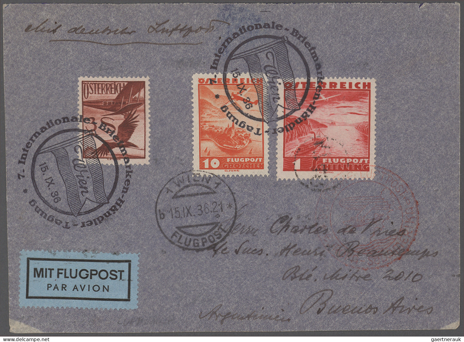 Österreich - Flugpost: 1922/1962, Sammlung von 41 Flugpostbelegen (rs. meist mit