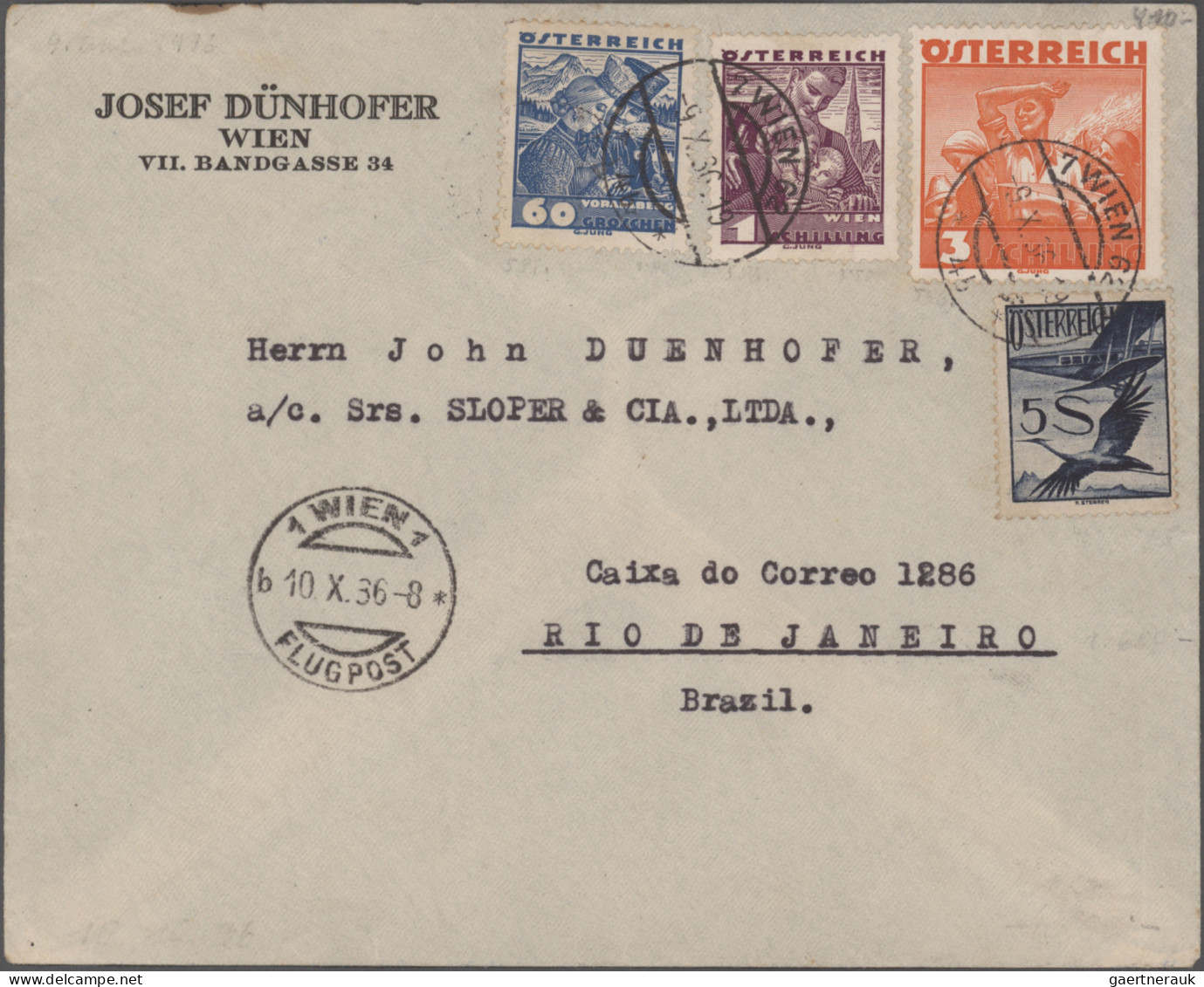 Österreich - Flugpost: 1922/1962, Sammlung von 41 Flugpostbelegen (rs. meist mit