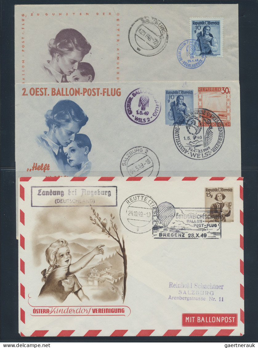 Österreich - Ballonpost: 1948/1995, Saubere Sammlung Von Ca. 109 Ballonpost-Bele - Ballonpost