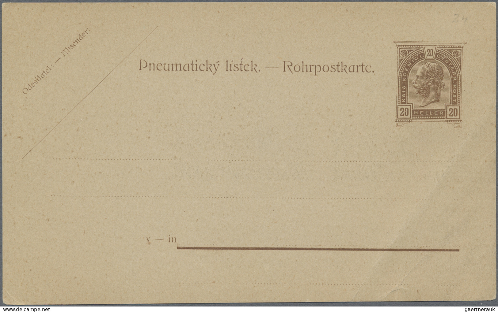 Österreich - Ganzsachen: 1875-1922, Spezialsammlung Rohrpost-Ganzsachen, über 20