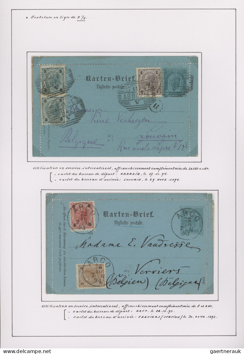 Österreich - Ganzsachen: 1883-1901 (ca.), umfangreiche Sammlung in 5 Ringbindern