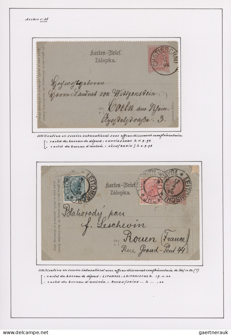 Österreich - Ganzsachen: 1883-1901 (ca.), umfangreiche Sammlung in 5 Ringbindern