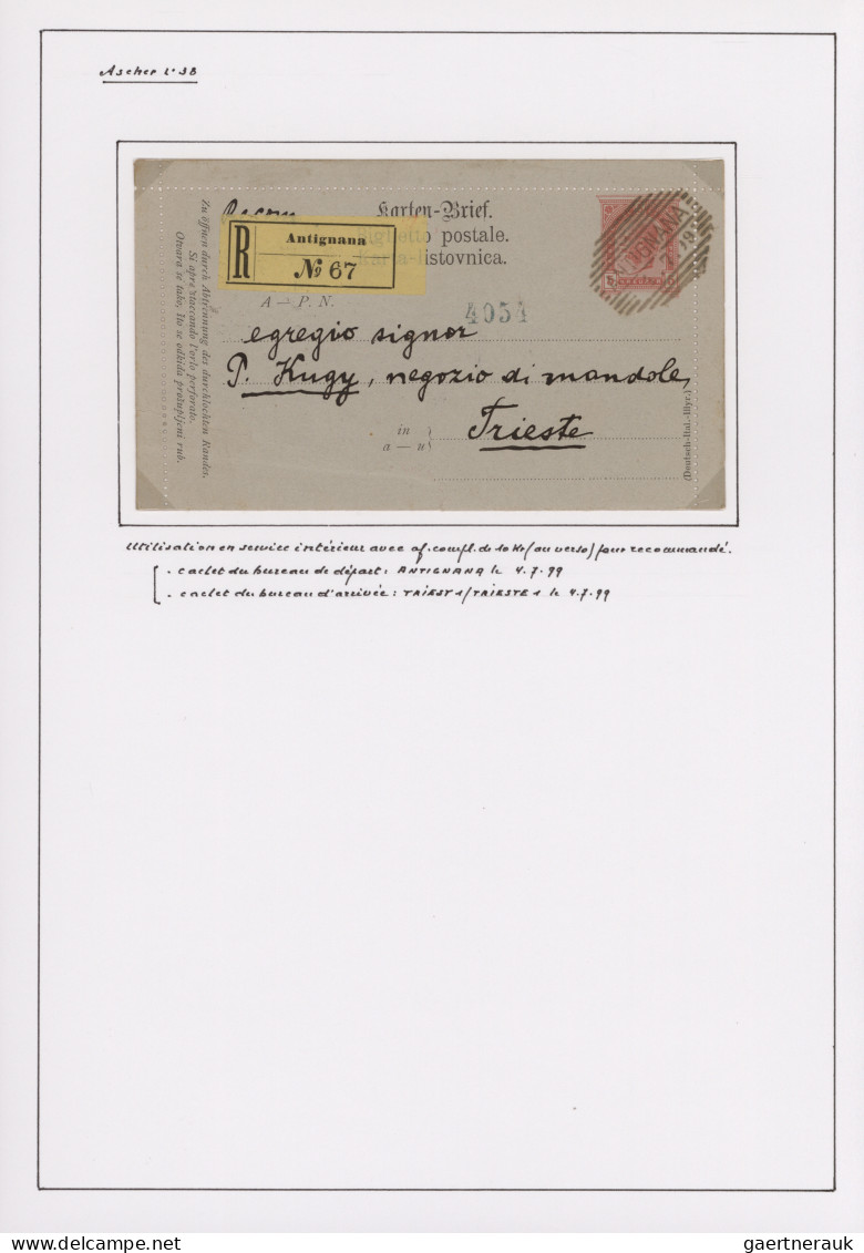 Österreich - Ganzsachen: 1883-1901 (ca.), umfangreiche Sammlung in 5 Ringbindern