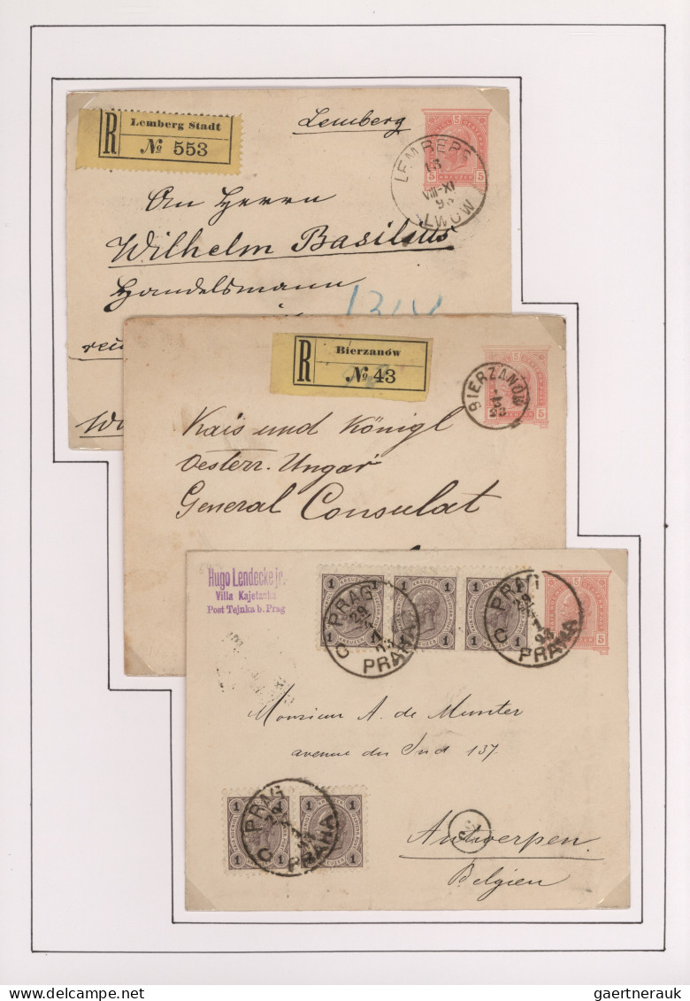 Österreich - Ganzsachen: 1883-1901 (ca.), umfangreiche Sammlung in 5 Ringbindern
