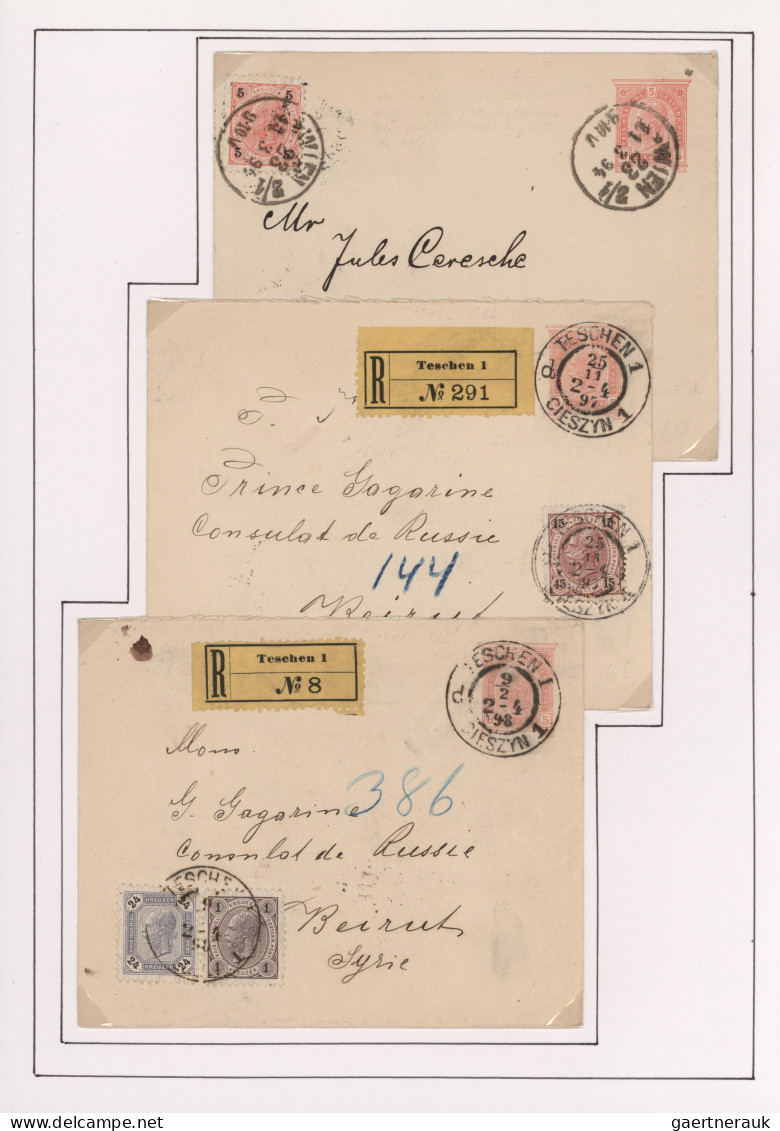 Österreich - Ganzsachen: 1883-1901 (ca.), umfangreiche Sammlung in 5 Ringbindern