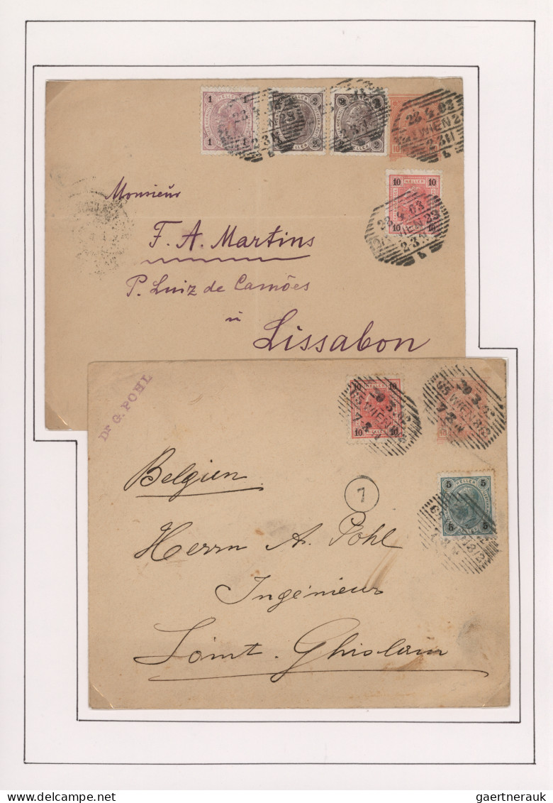 Österreich - Ganzsachen: 1883-1901 (ca.), umfangreiche Sammlung in 5 Ringbindern