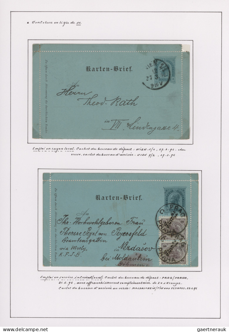 Österreich - Ganzsachen: 1883-1901 (ca.), umfangreiche Sammlung in 5 Ringbindern