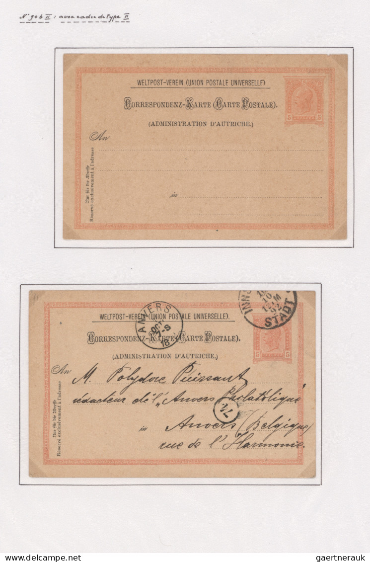 Österreich - Ganzsachen: 1890-1898, Franz-Josef, Postkarten 2 Kr. Braun Inkl. Fe - Andere & Zonder Classificatie