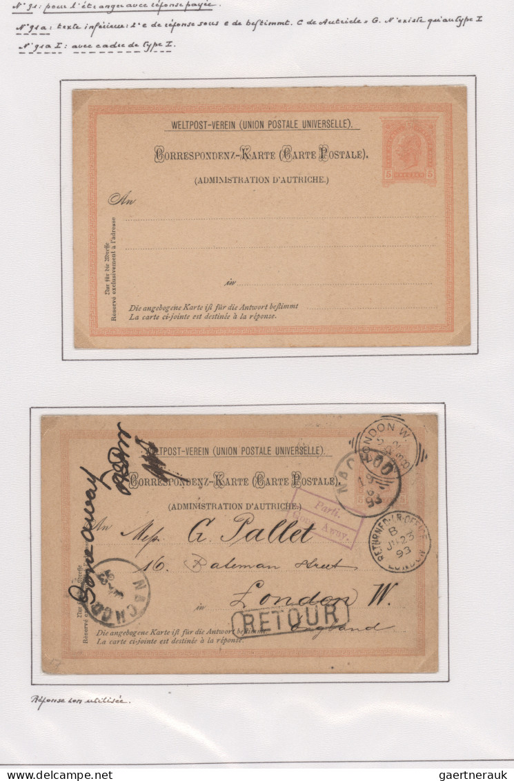 Österreich - Ganzsachen: 1890-1898, Franz-Josef, Postkarten 2 Kr. braun inkl. Fe