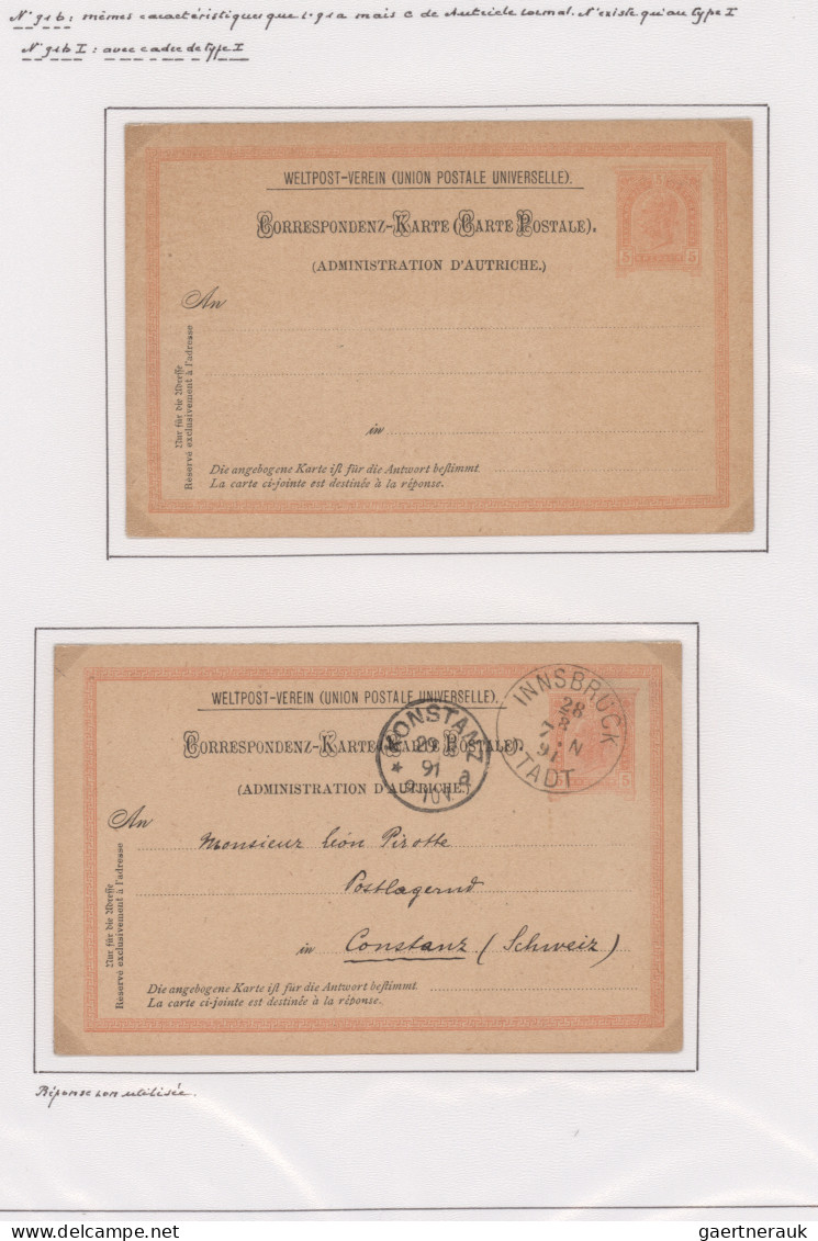 Österreich - Ganzsachen: 1890-1898, Franz-Josef, Postkarten 2 Kr. braun inkl. Fe