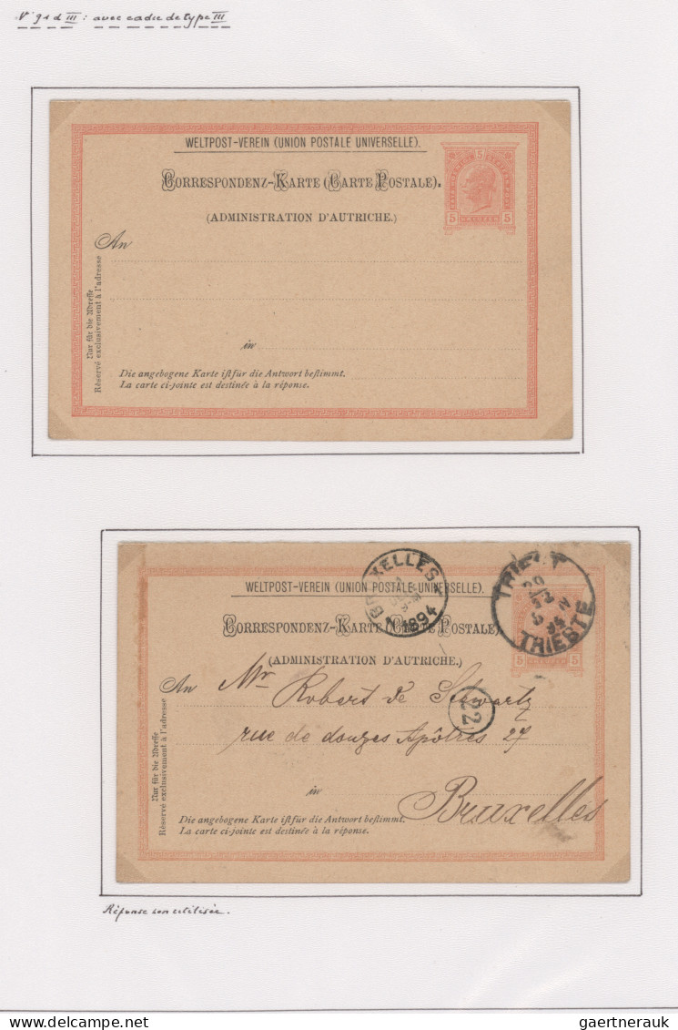 Österreich - Ganzsachen: 1890-1898, Franz-Josef, Postkarten 2 Kr. braun inkl. Fe