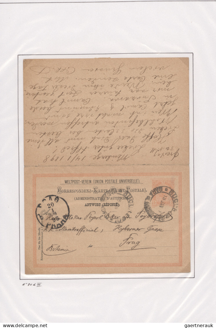 Österreich - Ganzsachen: 1890-1898, Franz-Josef, Postkarten 2 Kr. braun inkl. Fe