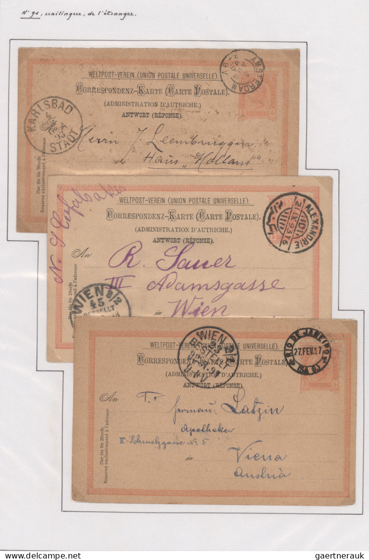 Österreich - Ganzsachen: 1890-1898, Franz-Josef, Postkarten 2 Kr. braun inkl. Fe