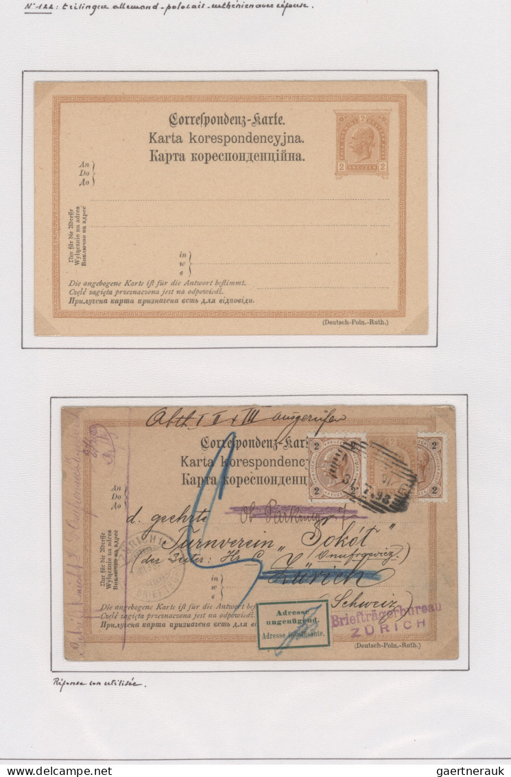 Österreich - Ganzsachen: 1890-1898, Franz-Josef, Postkarten 2 Kr. braun inkl. Fe