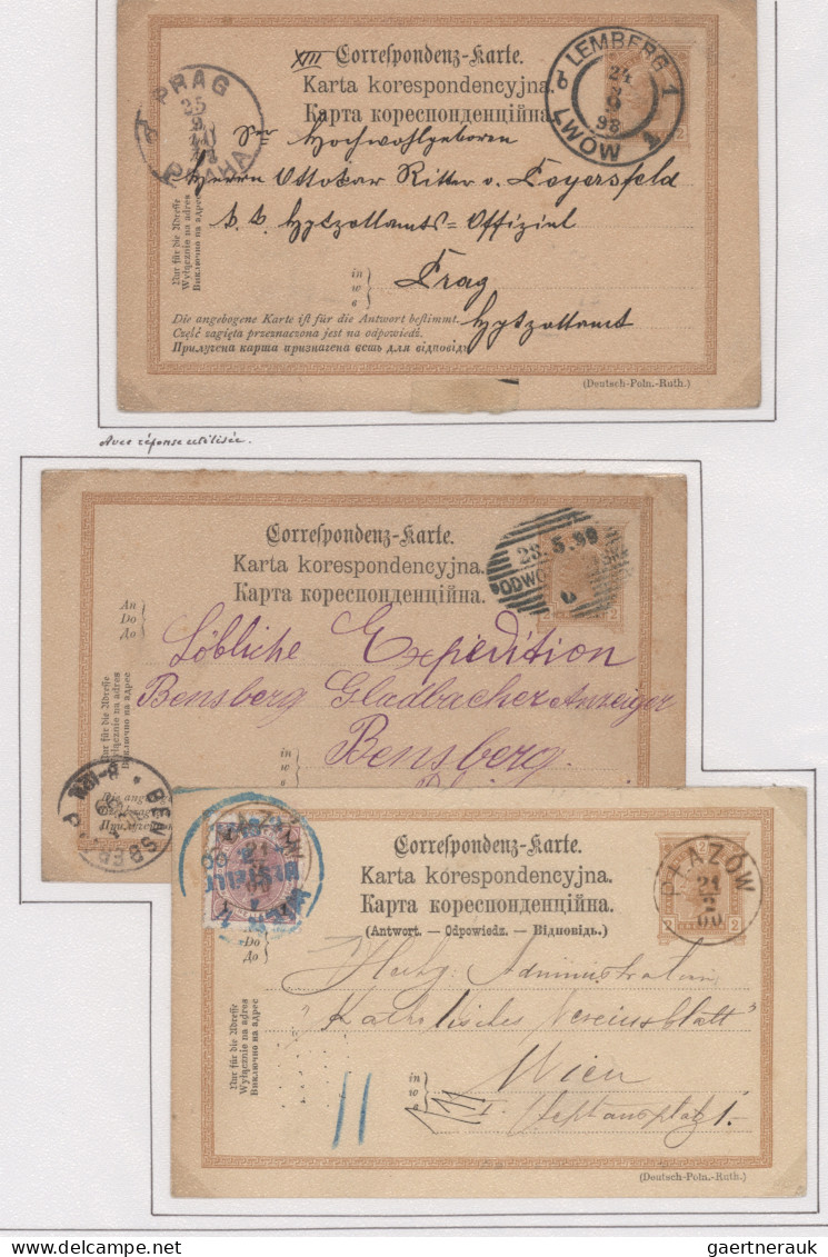 Österreich - Ganzsachen: 1890-1898, Franz-Josef, Postkarten 2 Kr. braun inkl. Fe