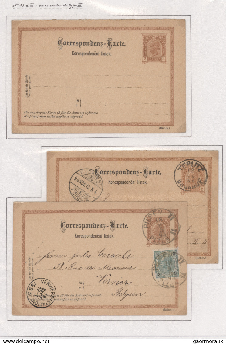 Österreich - Ganzsachen: 1890-1898, Franz-Josef, Postkarten 2 Kr. braun inkl. Fe