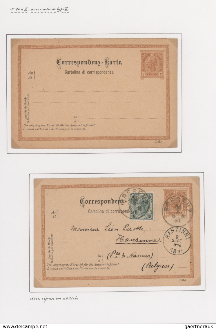 Österreich - Ganzsachen: 1890-1898, Franz-Josef, Postkarten 2 Kr. braun inkl. Fe